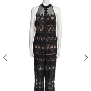 Nicole Miller Black Lace Pantsuit one piece elegant